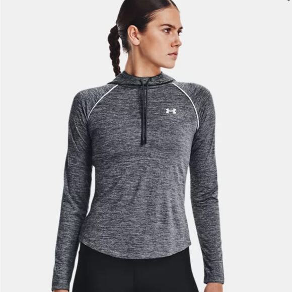 NEW Under Armour Gray and White Velocity Wordmark Hoodie Size Small, MSRP $40 - Picture 1 of 12